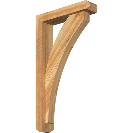 Ekena Millwork Thorton Craftsman Rough Sawn Bracket w/ Offset Brace, Western Red Cedar, 4"W x 16"D x 28"H BKT0402X16X28THR04RWR